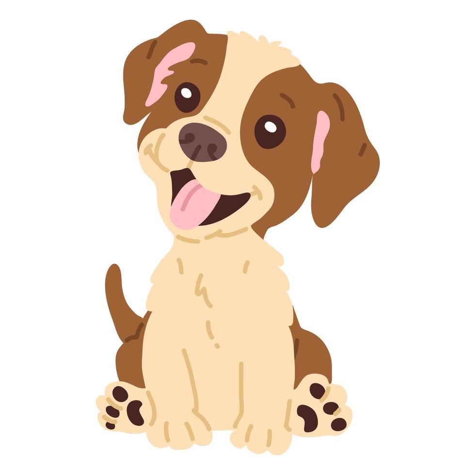 tekenfilm gelukkig puppy vector