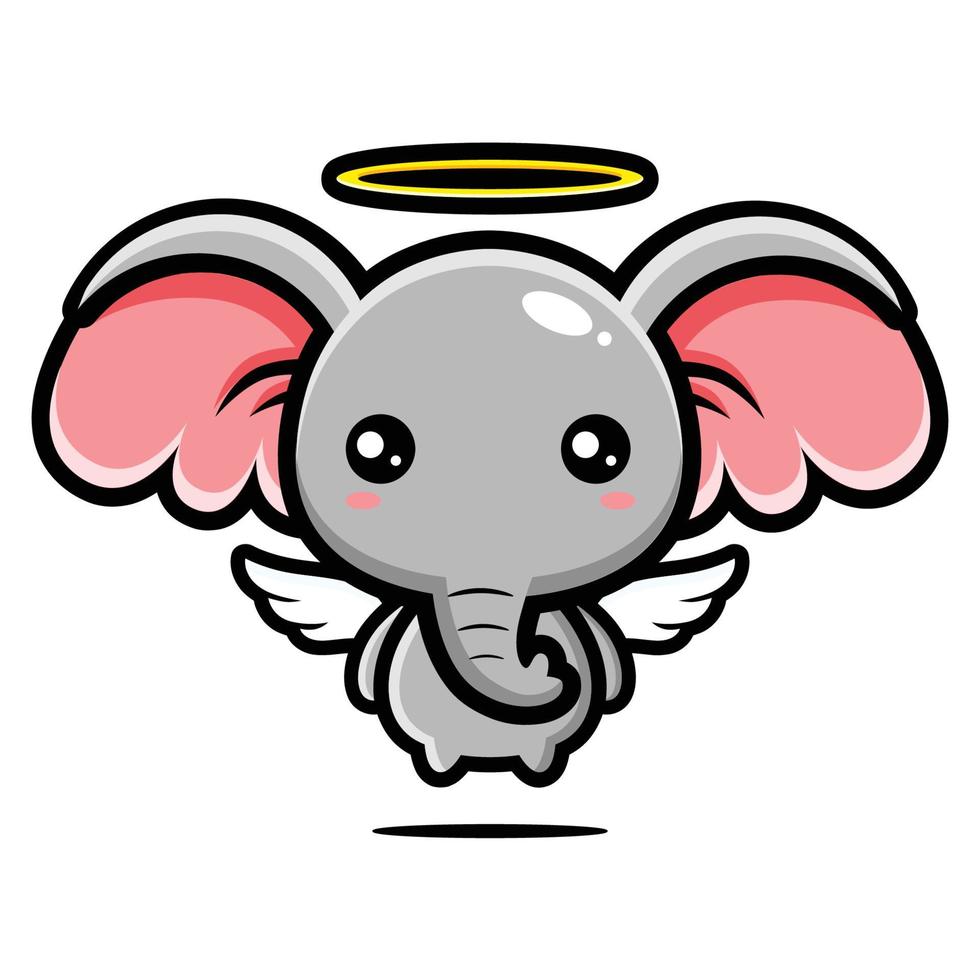 schattige olifant mascotte karakterontwerp vector