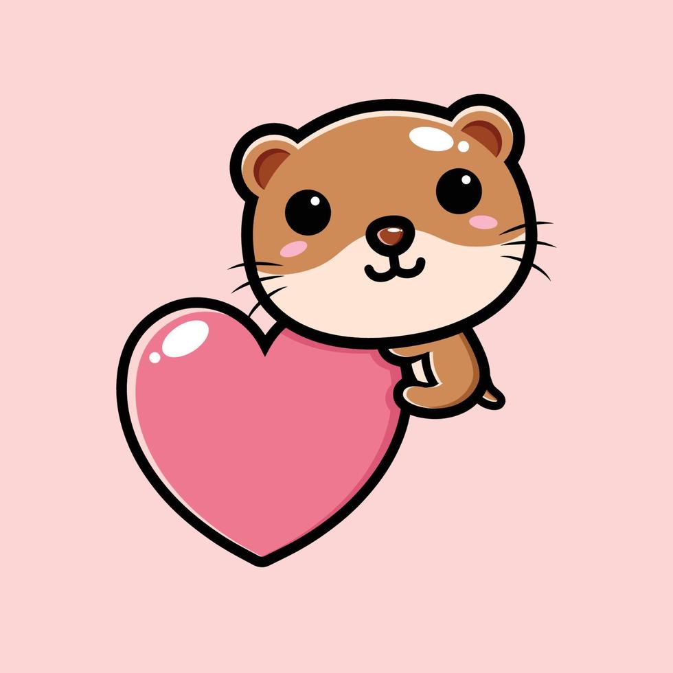 schattig otter mascotte karakterontwerp vector