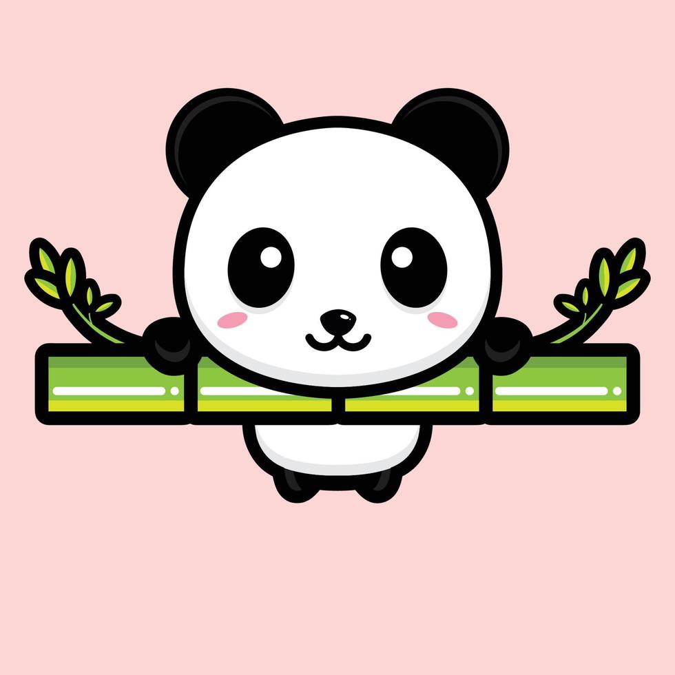 schattige panda mascotte vector ontwerp