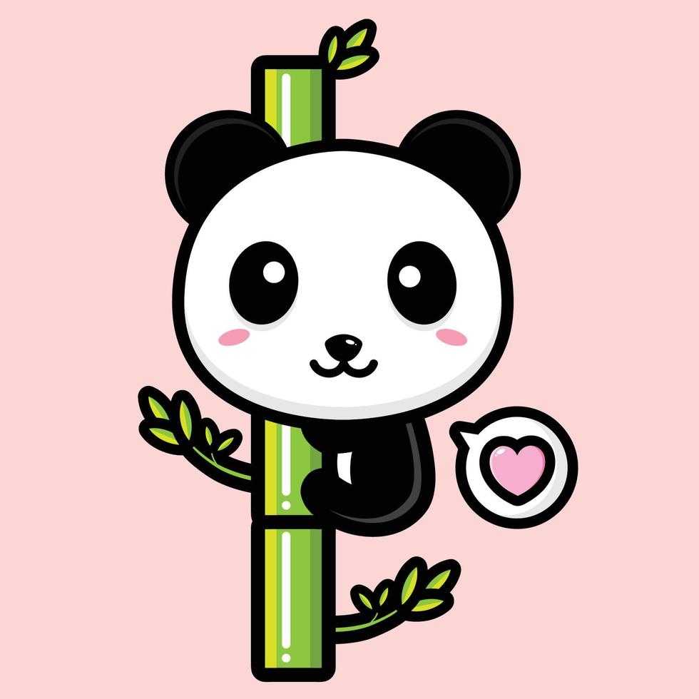 schattige panda mascotte vector ontwerp