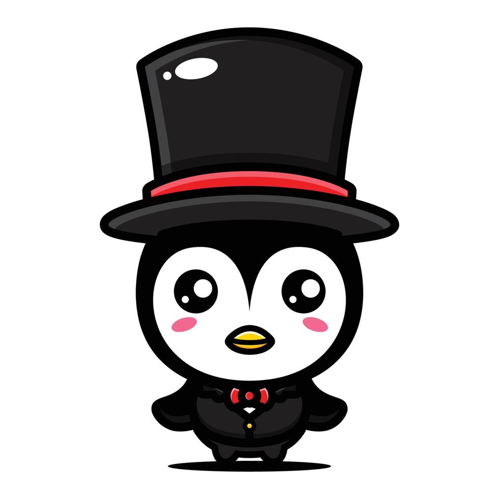 schattige pinguïn mascotte karakterontwerp vector