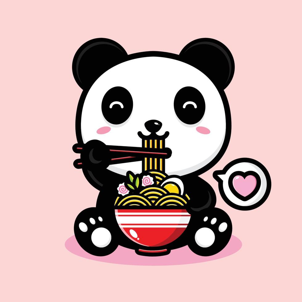 schattige panda mascotte vector ontwerp