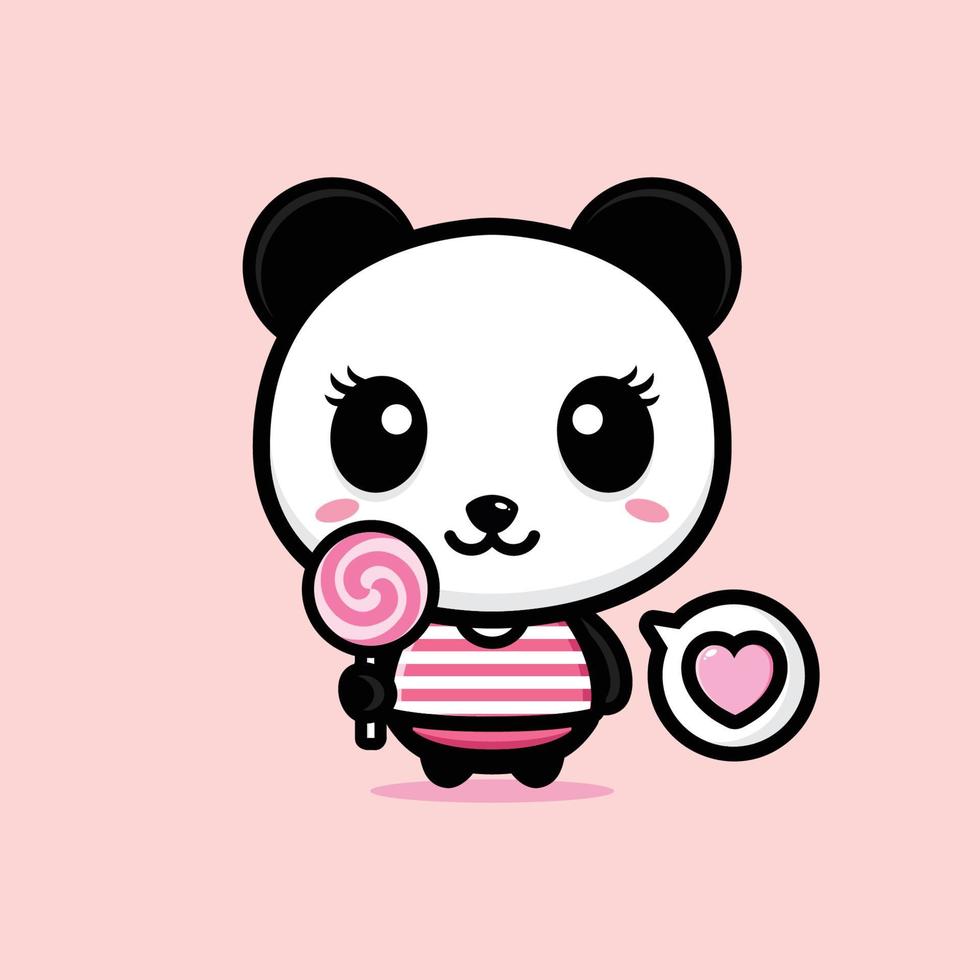 schattige panda mascotte vector ontwerp