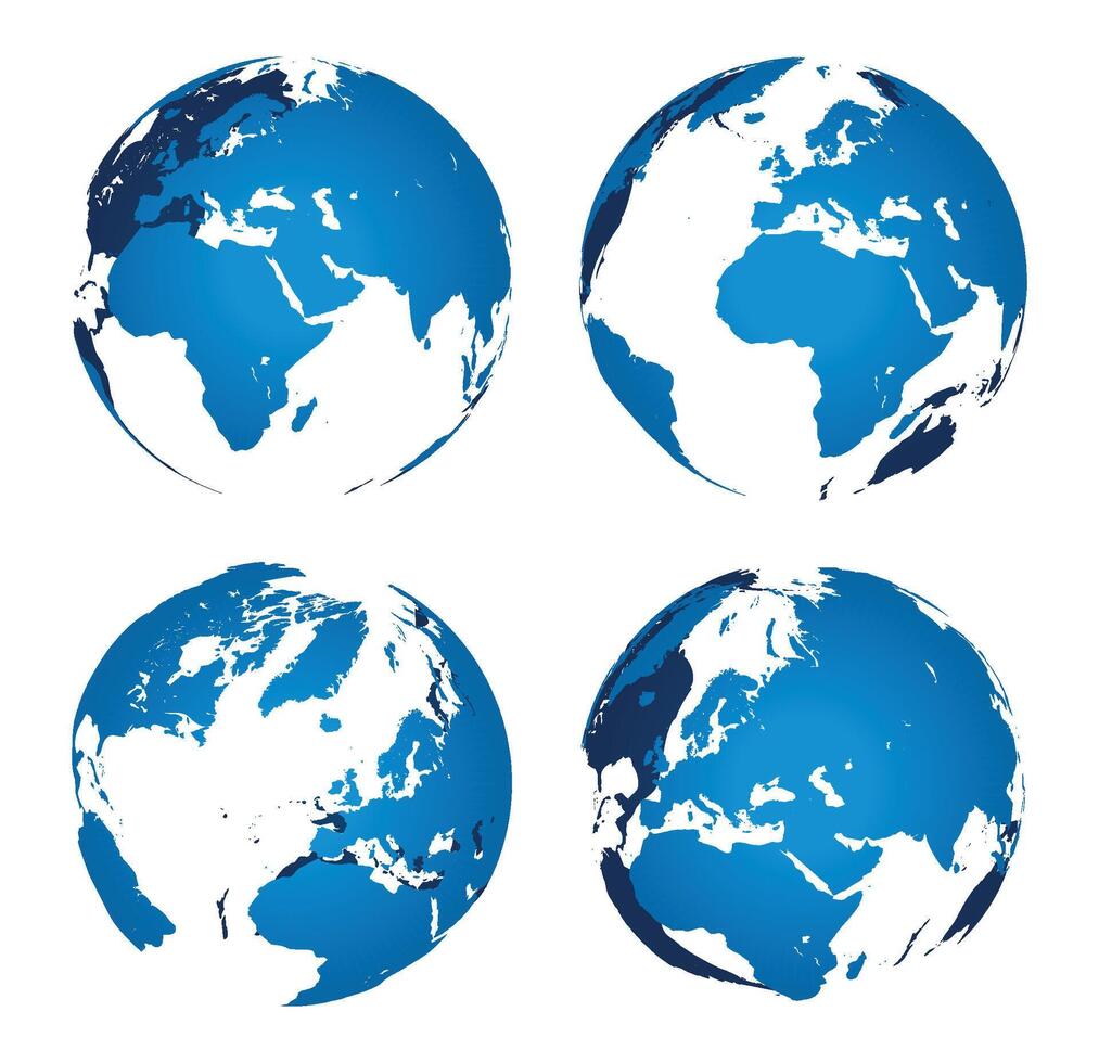 blauw aarde wereldbol geïsoleerd Aan wit achtergrond vector