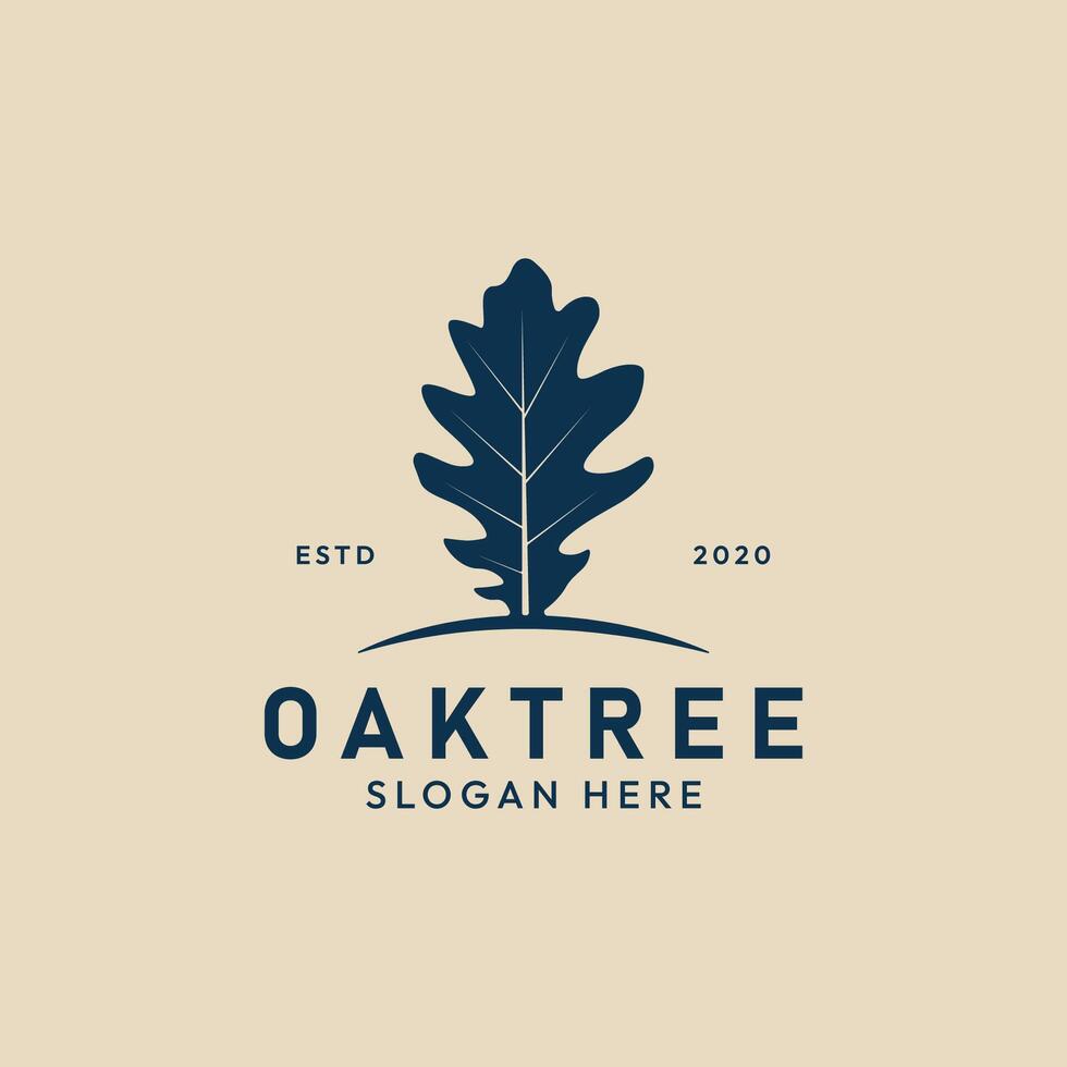 eik blad gemakkelijk logo sjabloon, natuur bladeren eik vector illustratie grafisch ontwerp