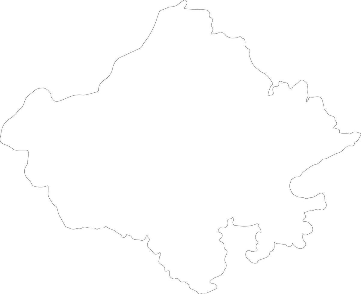 Rajasthan Indië schets kaart vector