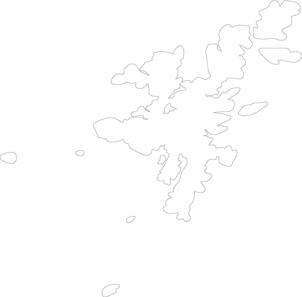 shetland eilanden Verenigde koninkrijk schets kaart vector
