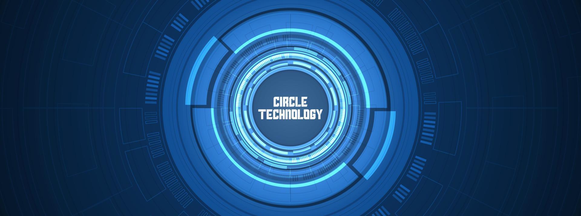 abstracte overlappende cirkel digitale achtergrond, slimme lenstechnologie met lichteffect, ontwerpconcept vector