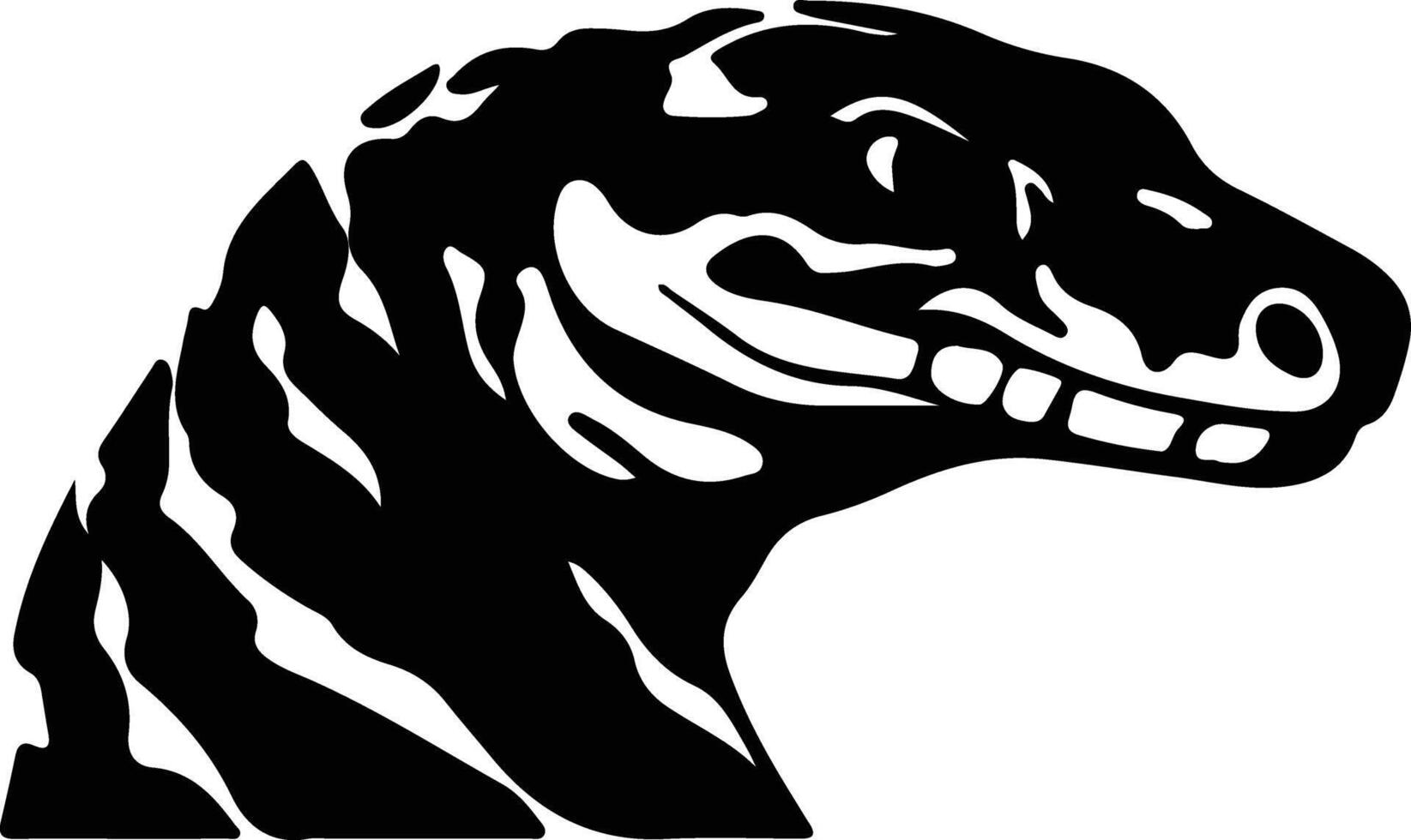 Afrikaanse rotspython zwart silhouet vector