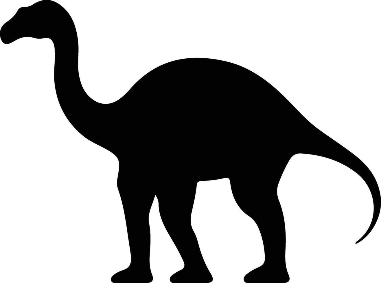 apatosaurus zwart silhouet vector