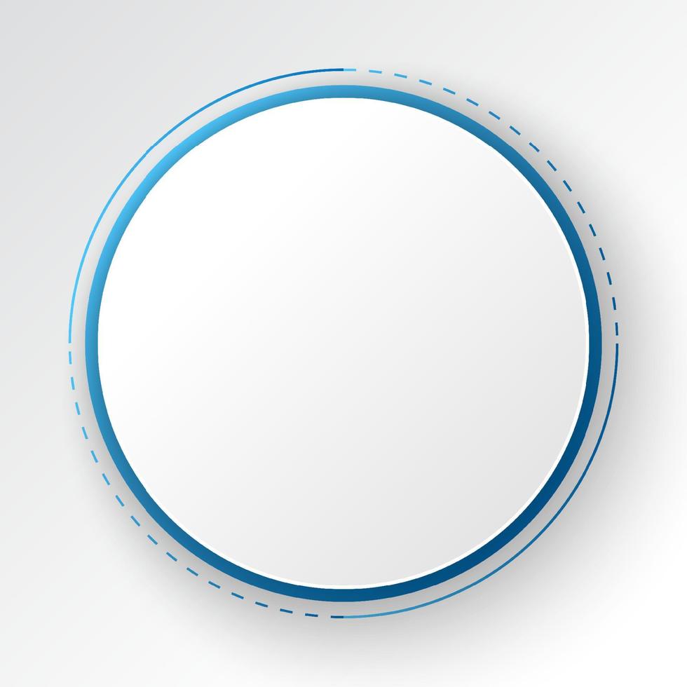 abstracte technische achtergrond, witte cirkelbanner op blauwe digitale cirkel vector