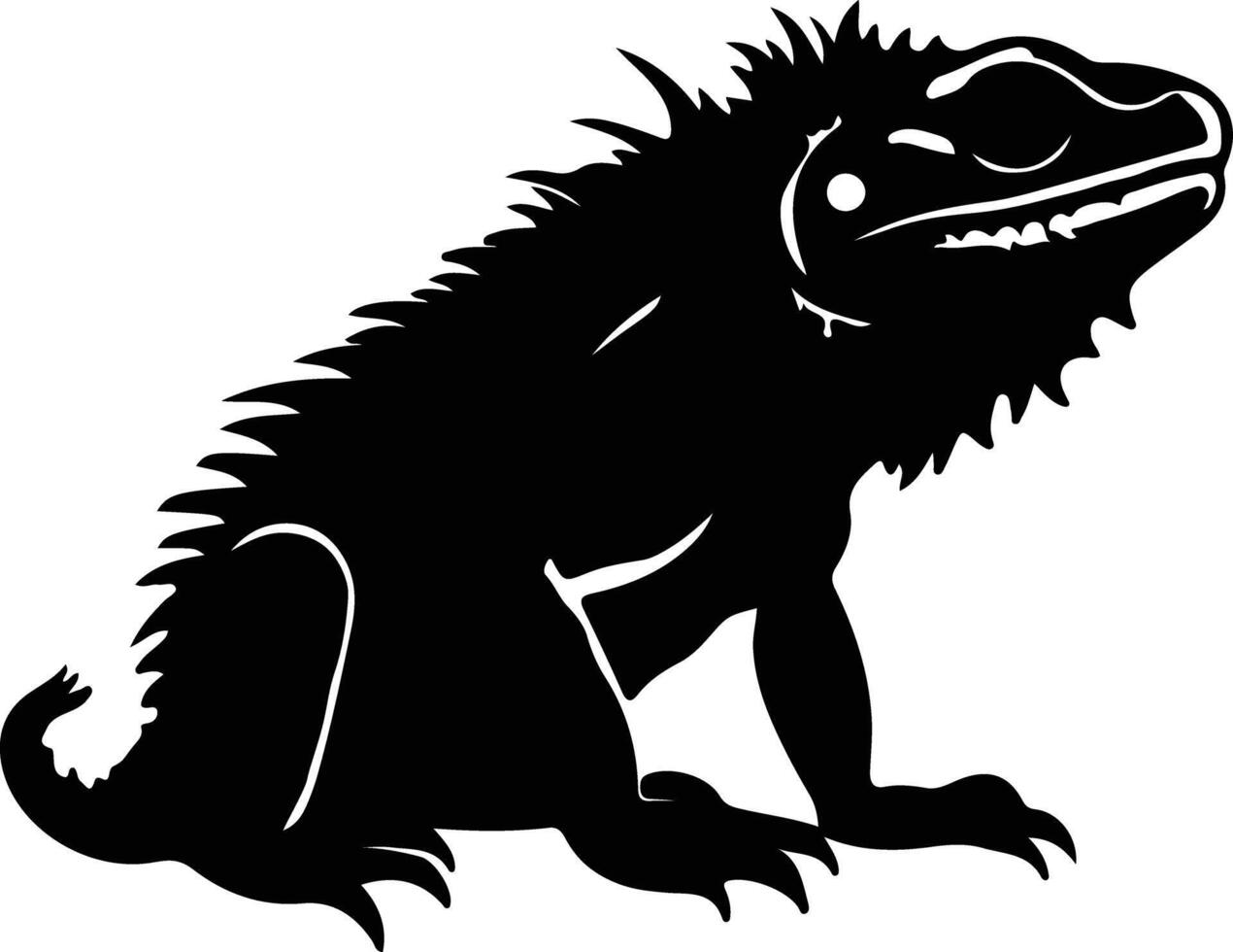 bebaarde draak zwart silhouet vector