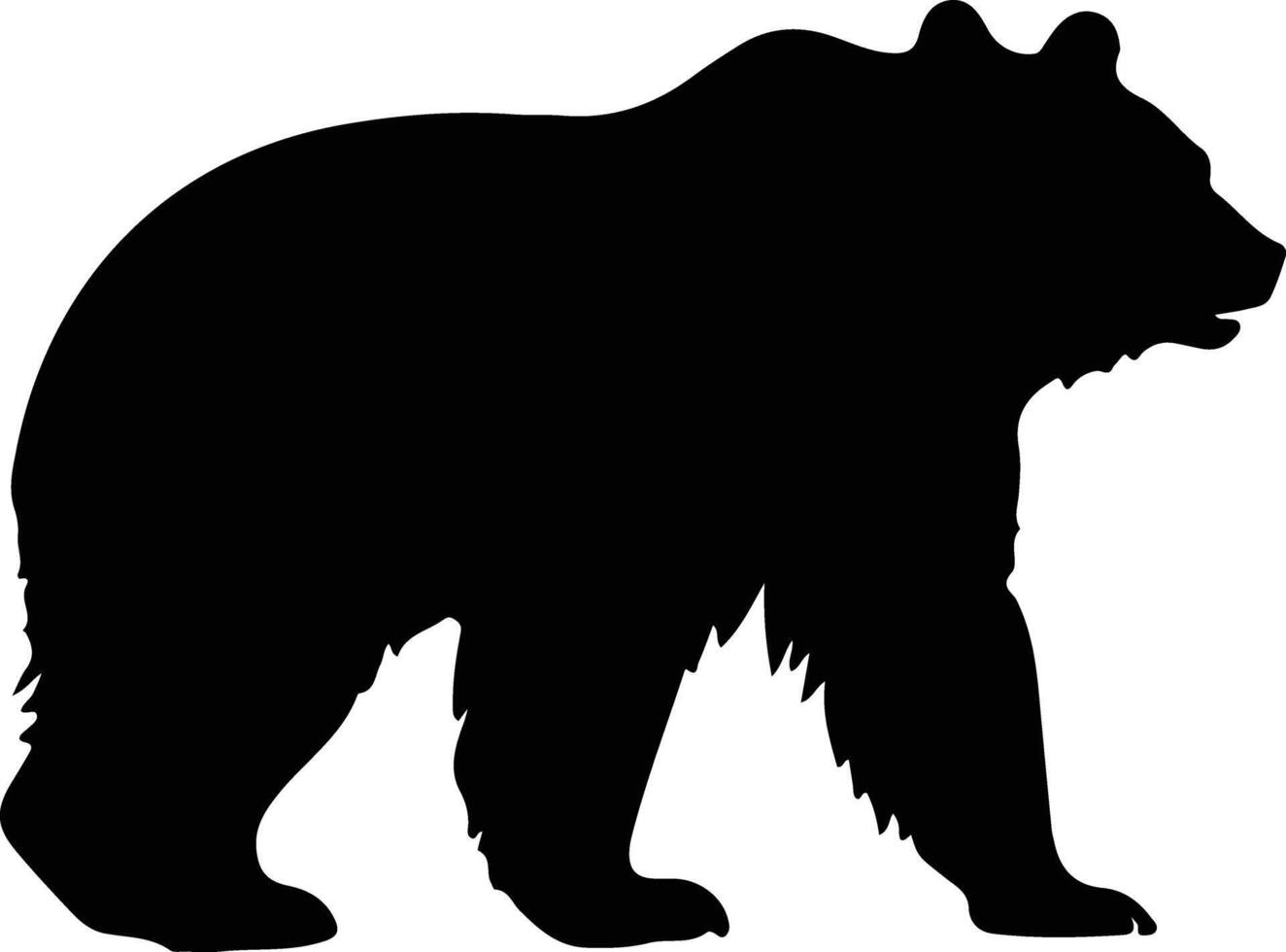 zwarte beer zwart silhouet vector
