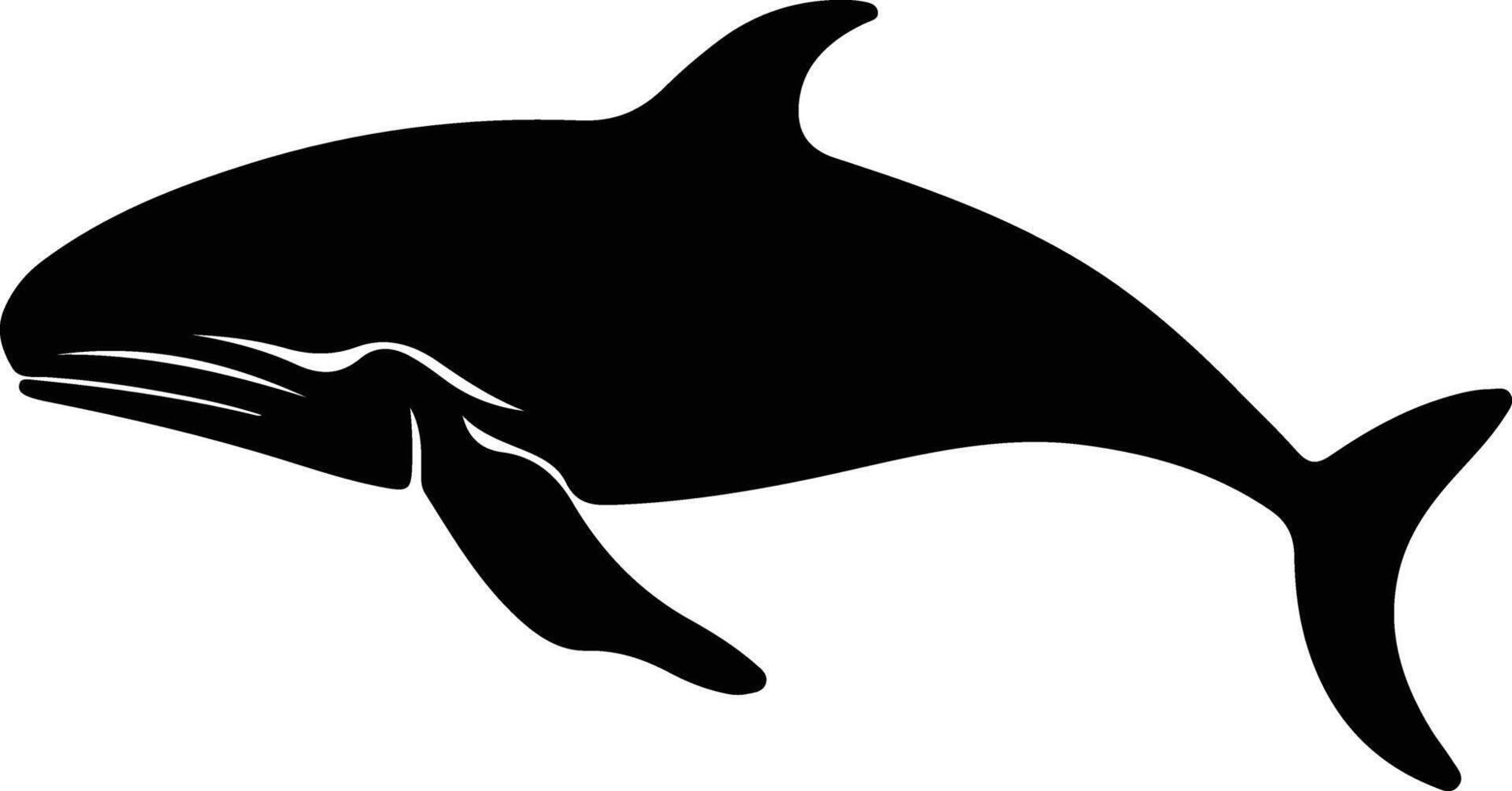 Groenlandse Zee walvis zwart silhouet vector