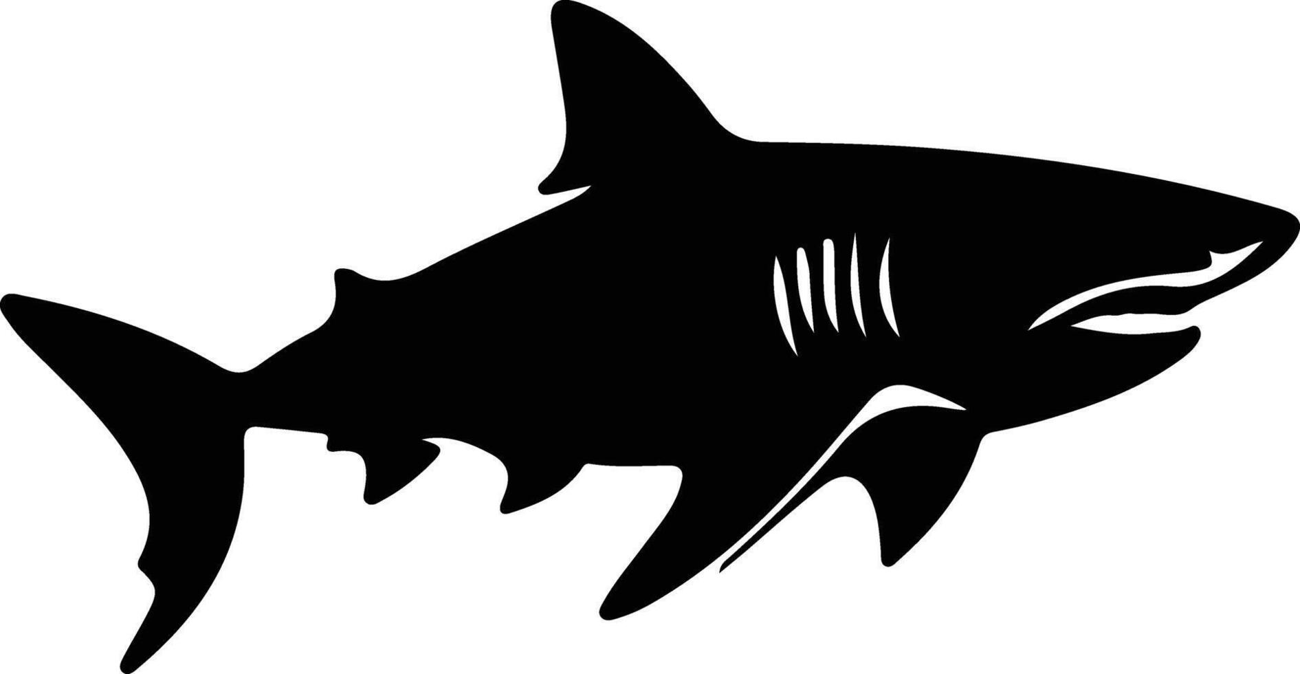 stier haai zwart silhouet vector