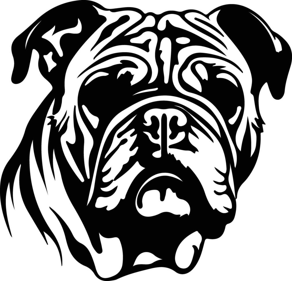 bulldog zwart silhouet vector