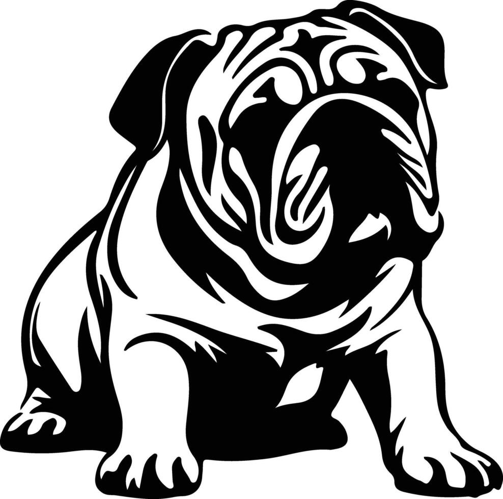 bulldog zwart silhouet vector