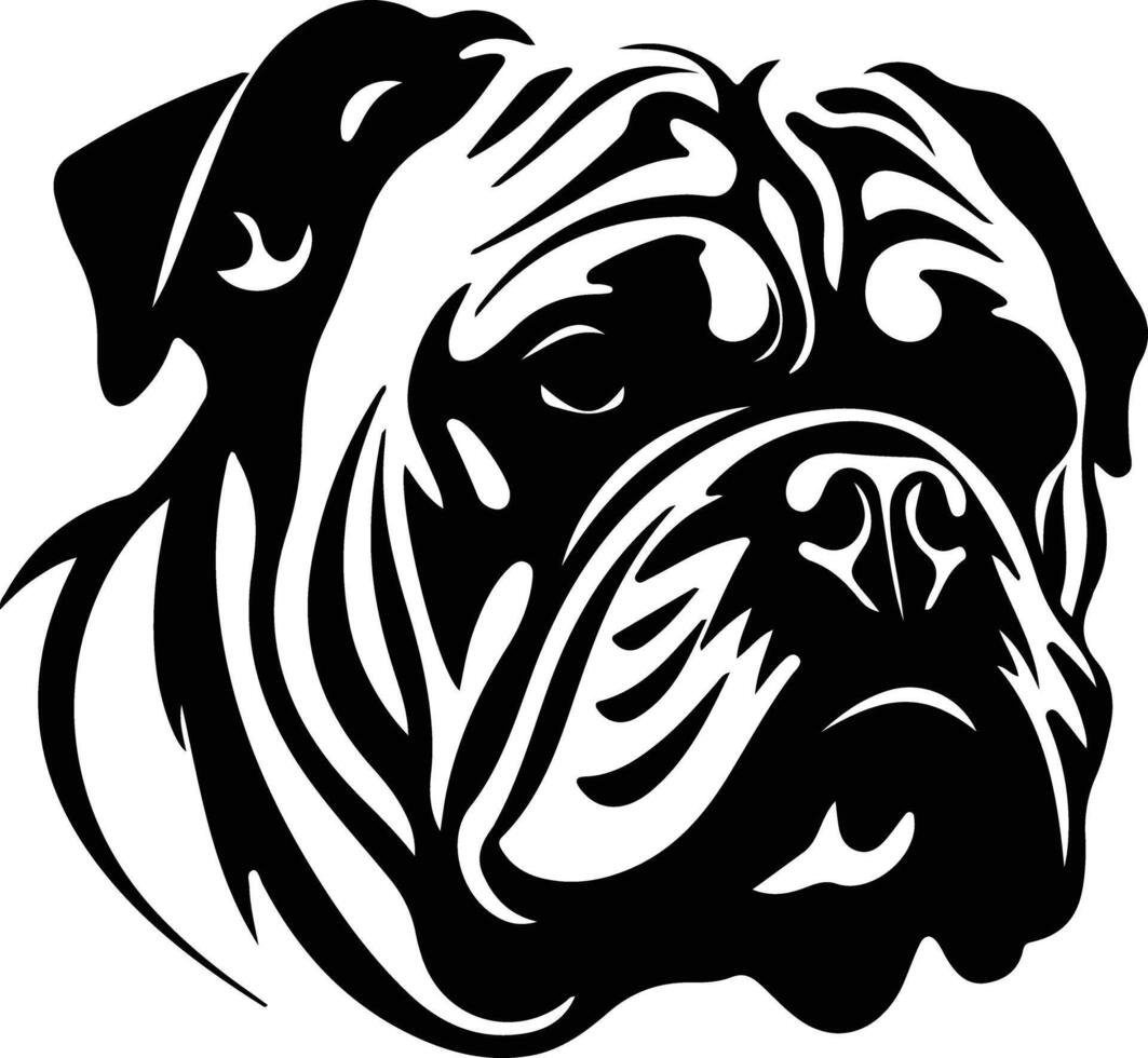 bulldog zwart silhouet vector