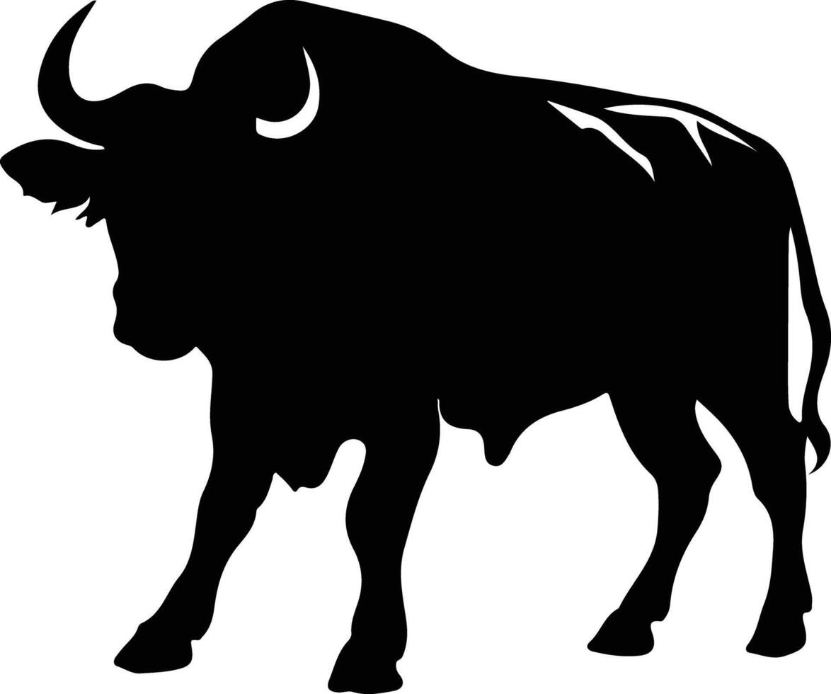 kaap buffel zwart silhouet vector