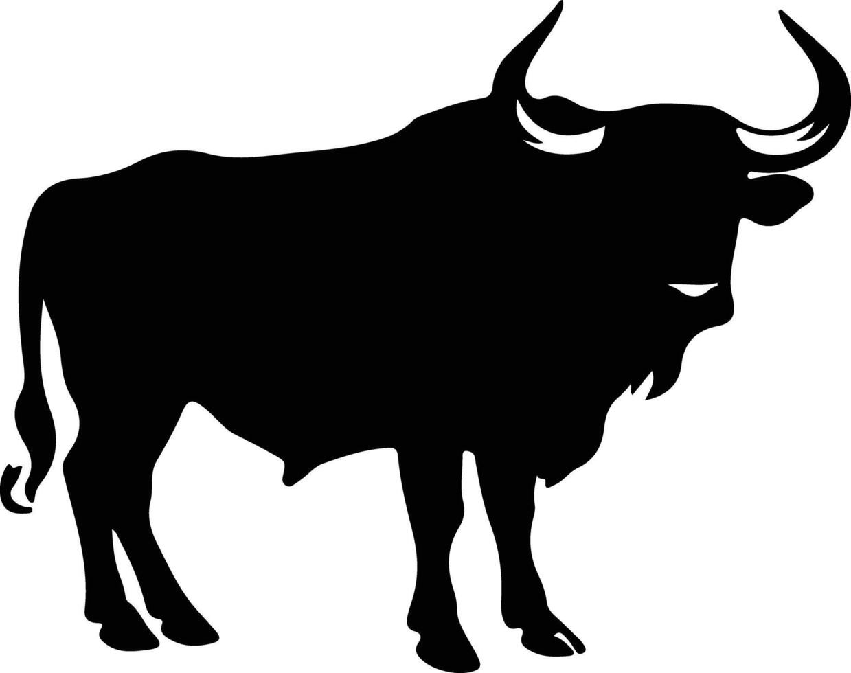 kaap buffel zwart silhouet vector