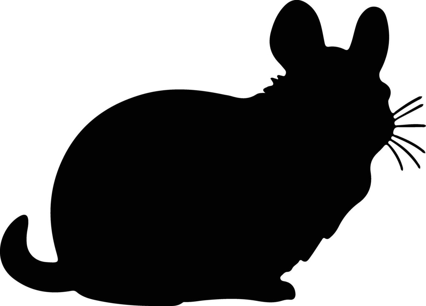 chinchilla zwart silhouet vector