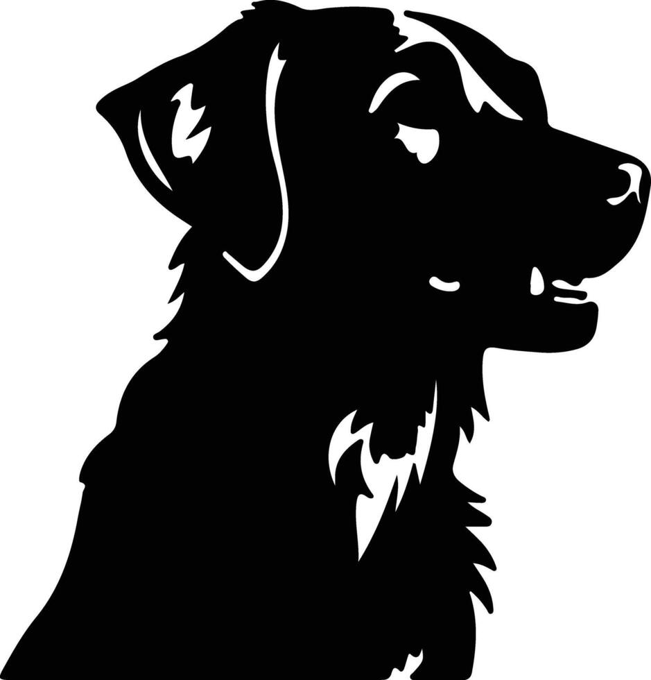 metgezel hond zwart silhouet vector
