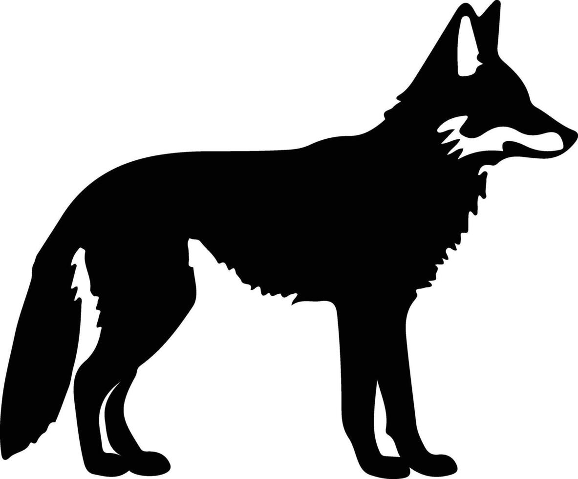 coyote zwart silhouet vector