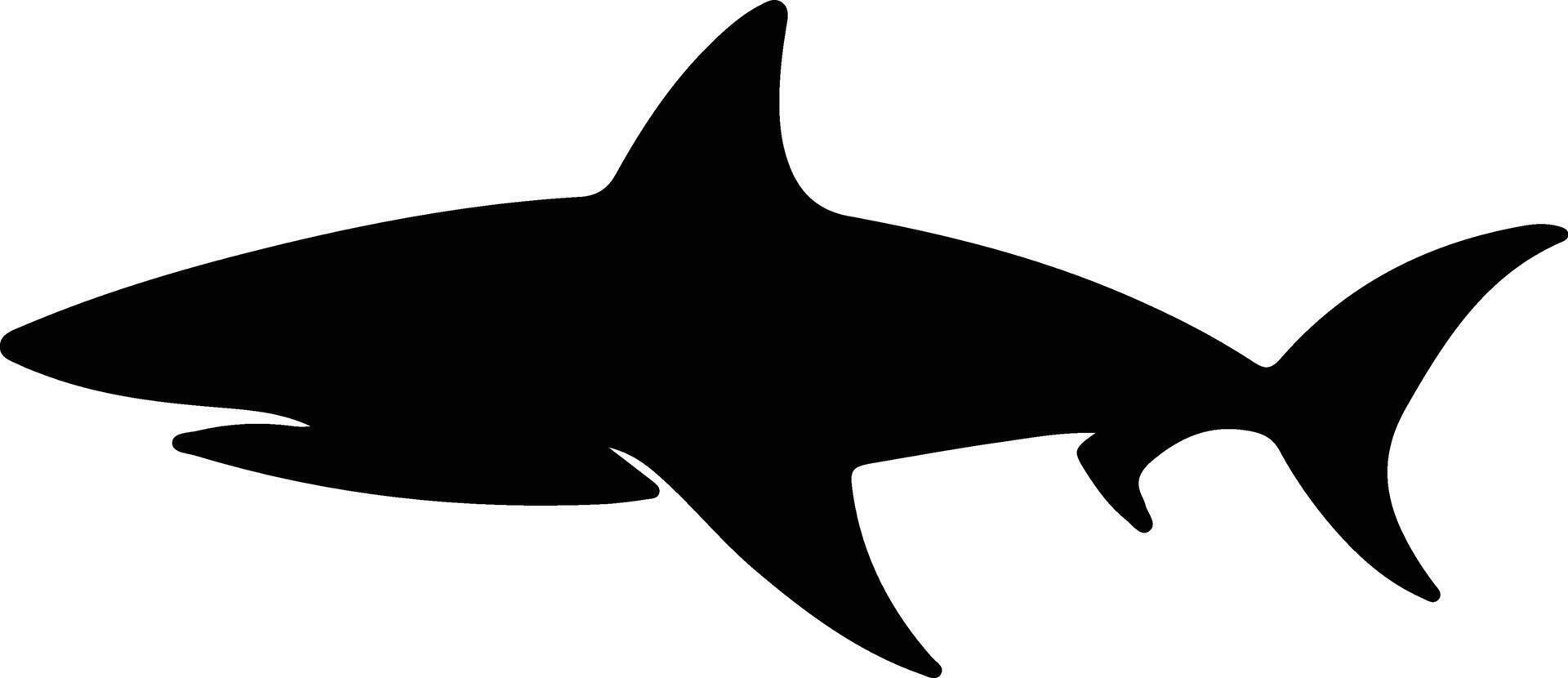 galapagos haai zwart silhouet vector