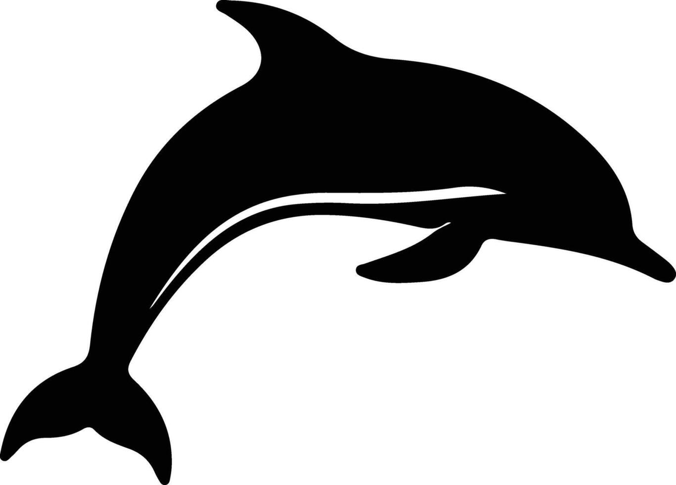 dolfijn zwart silhouet vector