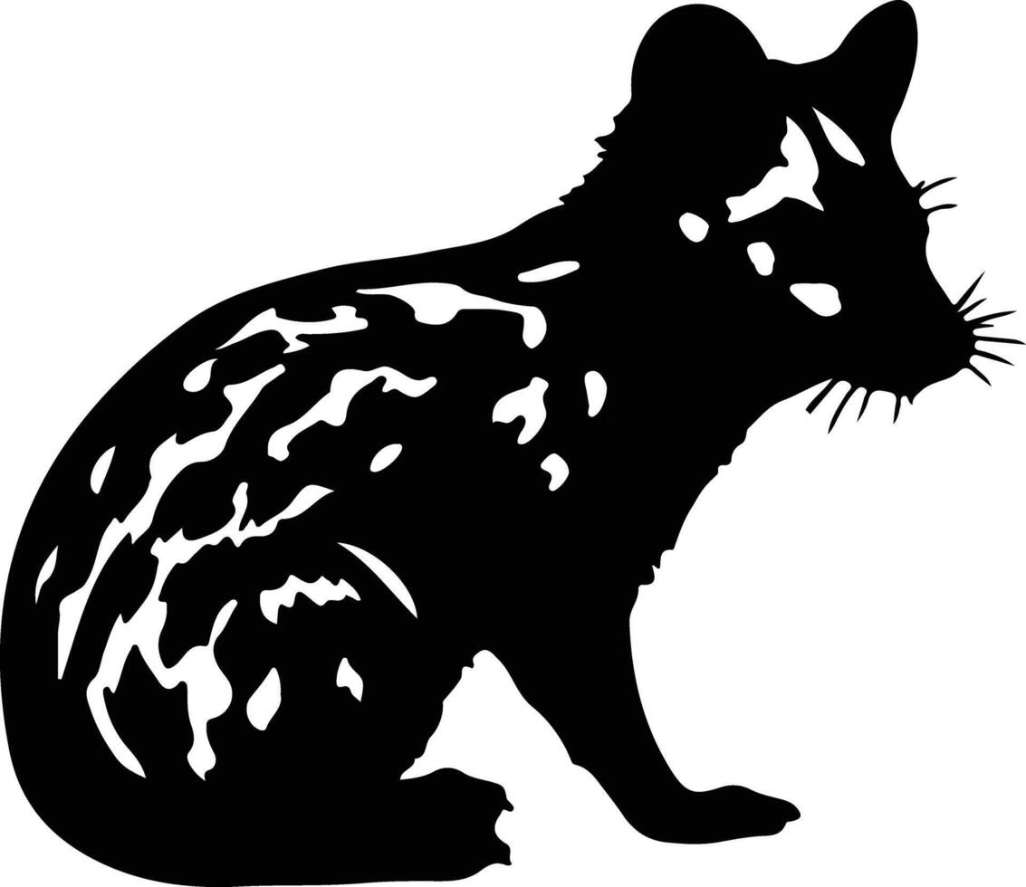 oostelijk quoll zwart silhouet vector