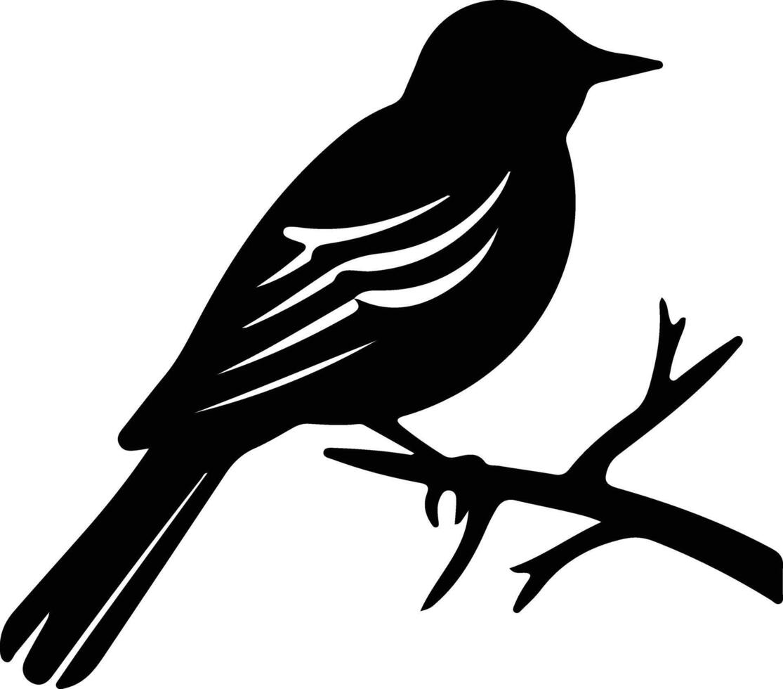 oostelijk blauwe vogel zwart silhouet vector