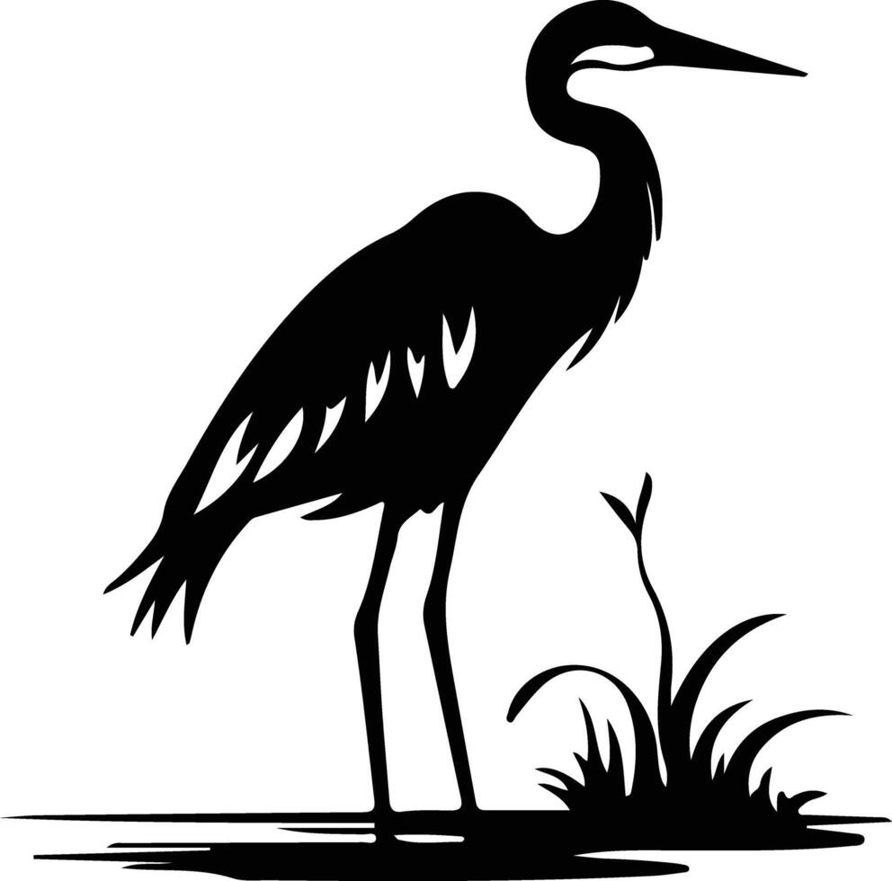 zilverreiger zwart silhouet vector