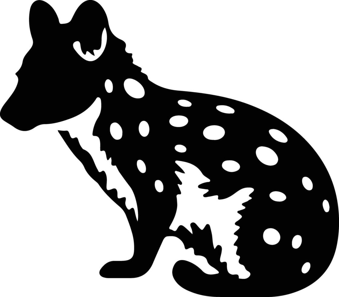 oostelijk quoll zwart silhouet vector