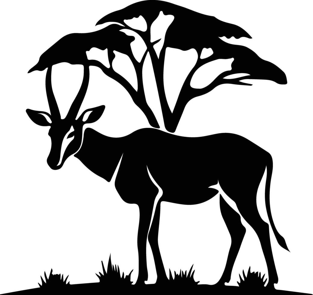 eland zwart silhouet vector