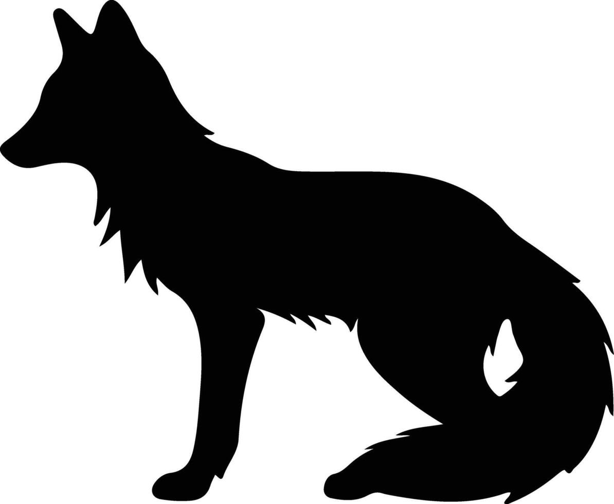 vos zwart silhouet vector