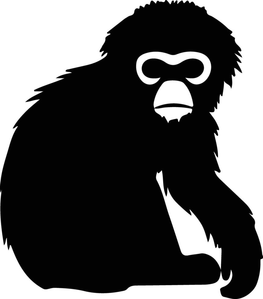 gibbon zwart silhouet vector