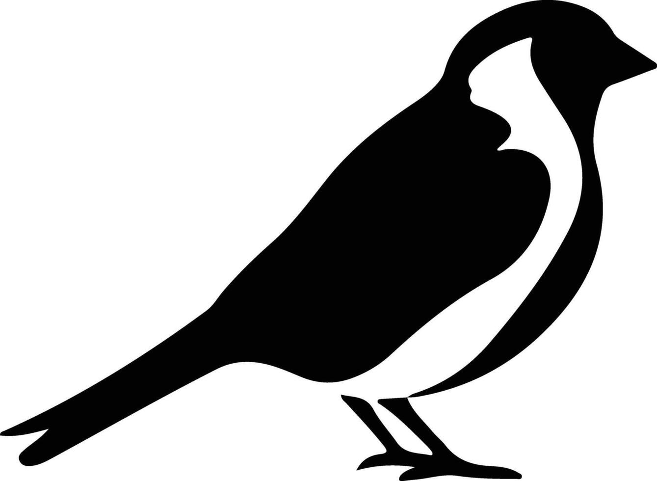 distelvink zwart silhouet vector