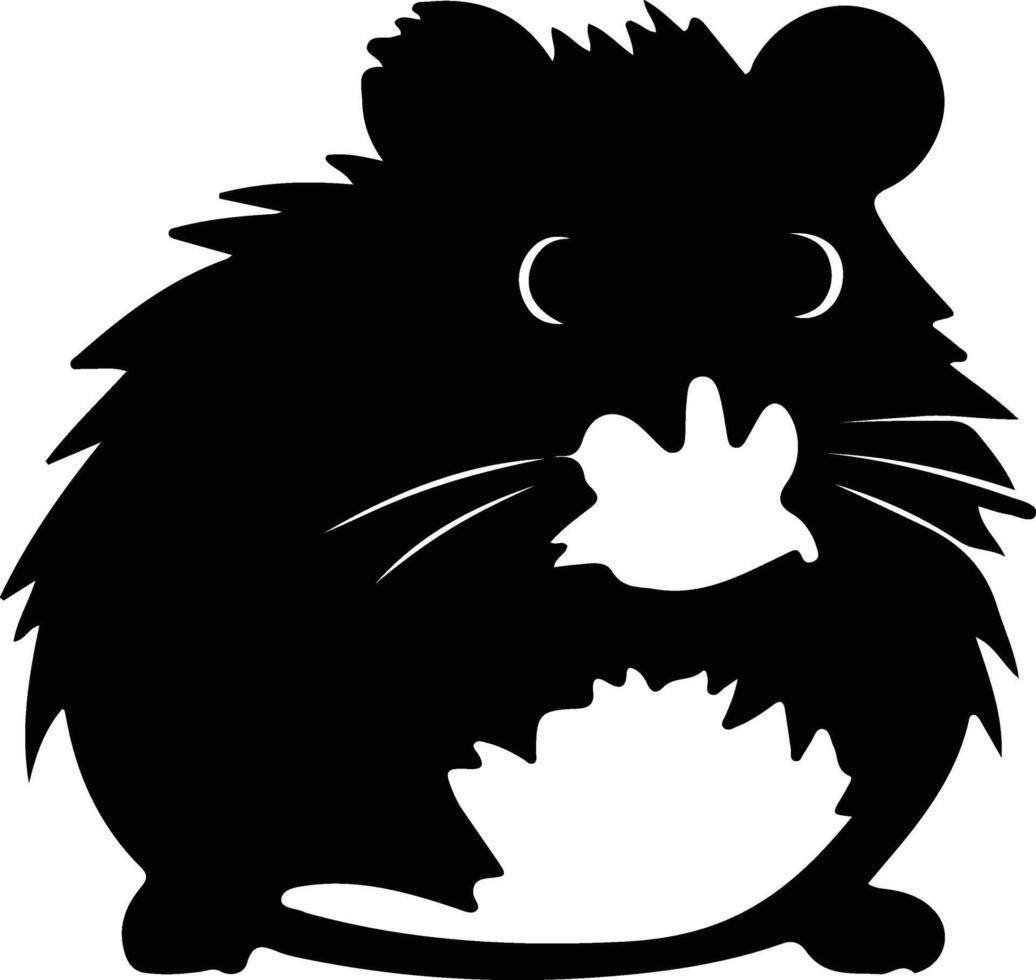 hamster zwart silhouet vector