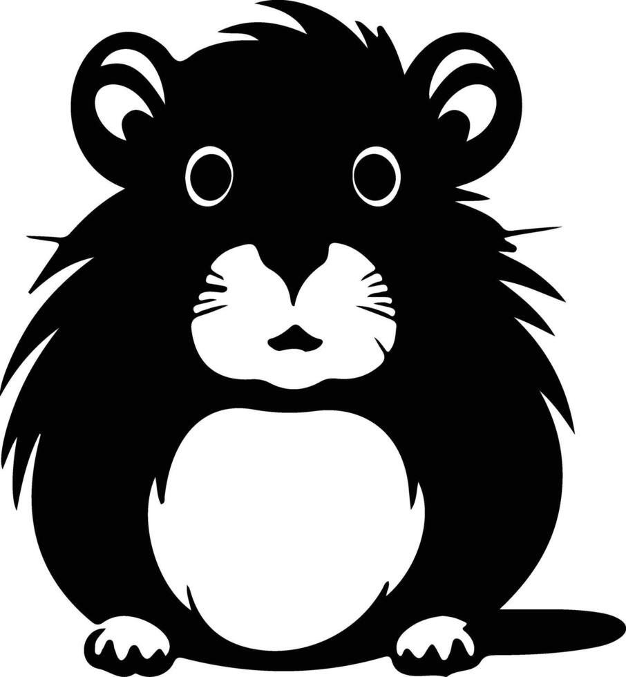 hamster zwart silhouet vector