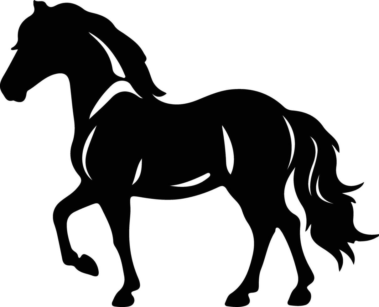 paard zwart silhouet vector