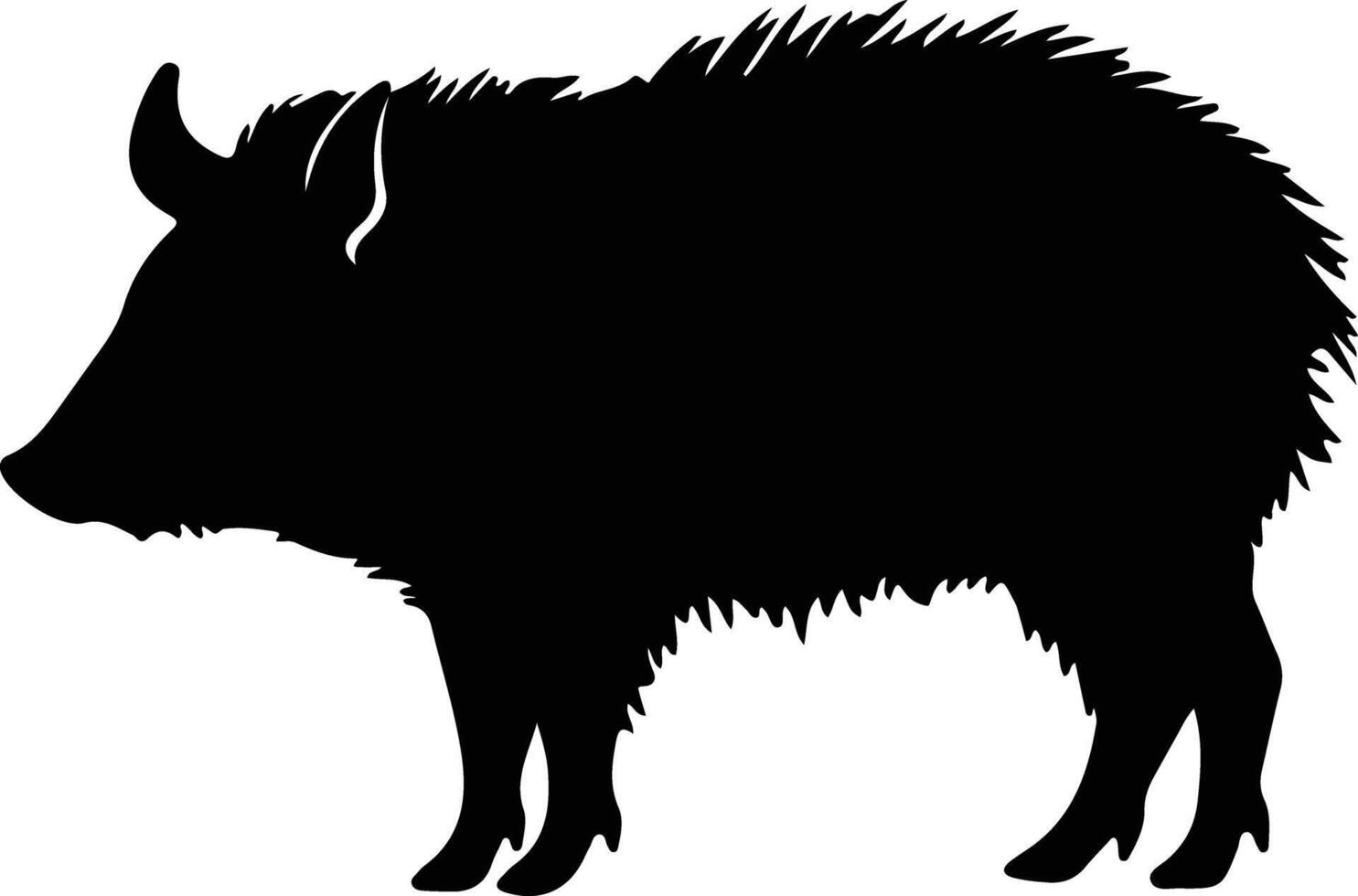 javelina zwart silhouet vector