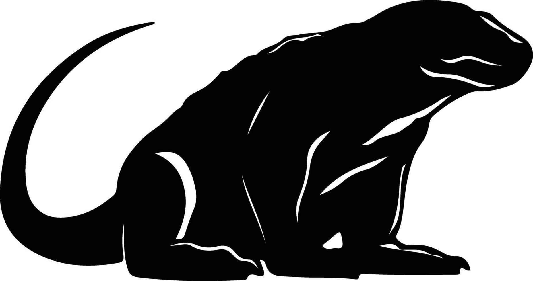 komodo draak zwart silhouet vector