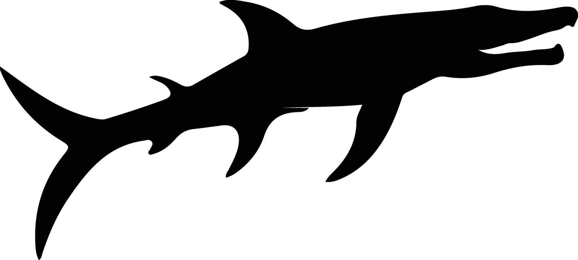 liopleurodon zwart silhouet vector