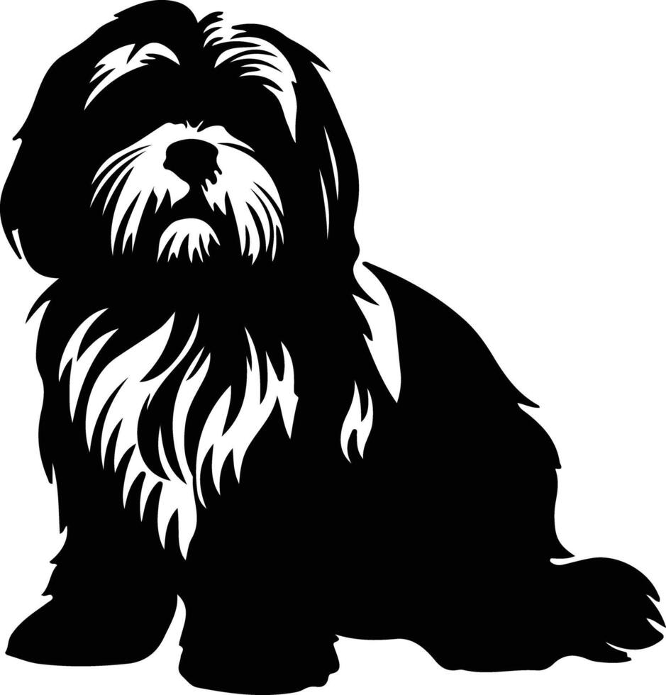 lhasa apso silhouet vector