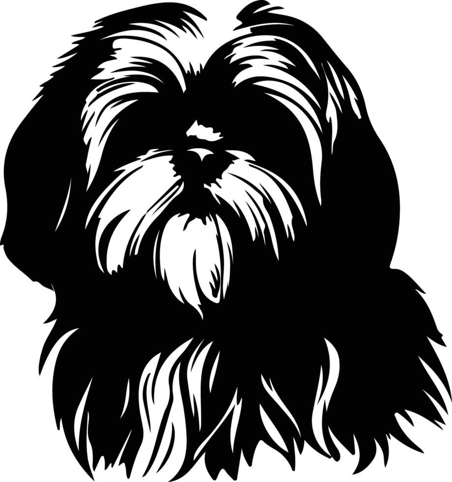 lhasa apso silhouet vector