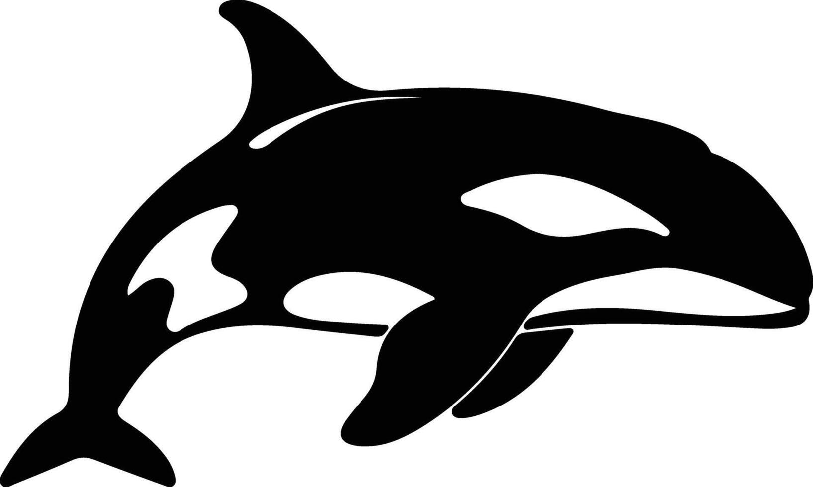 moordenaar walvis zwart silhouet vector