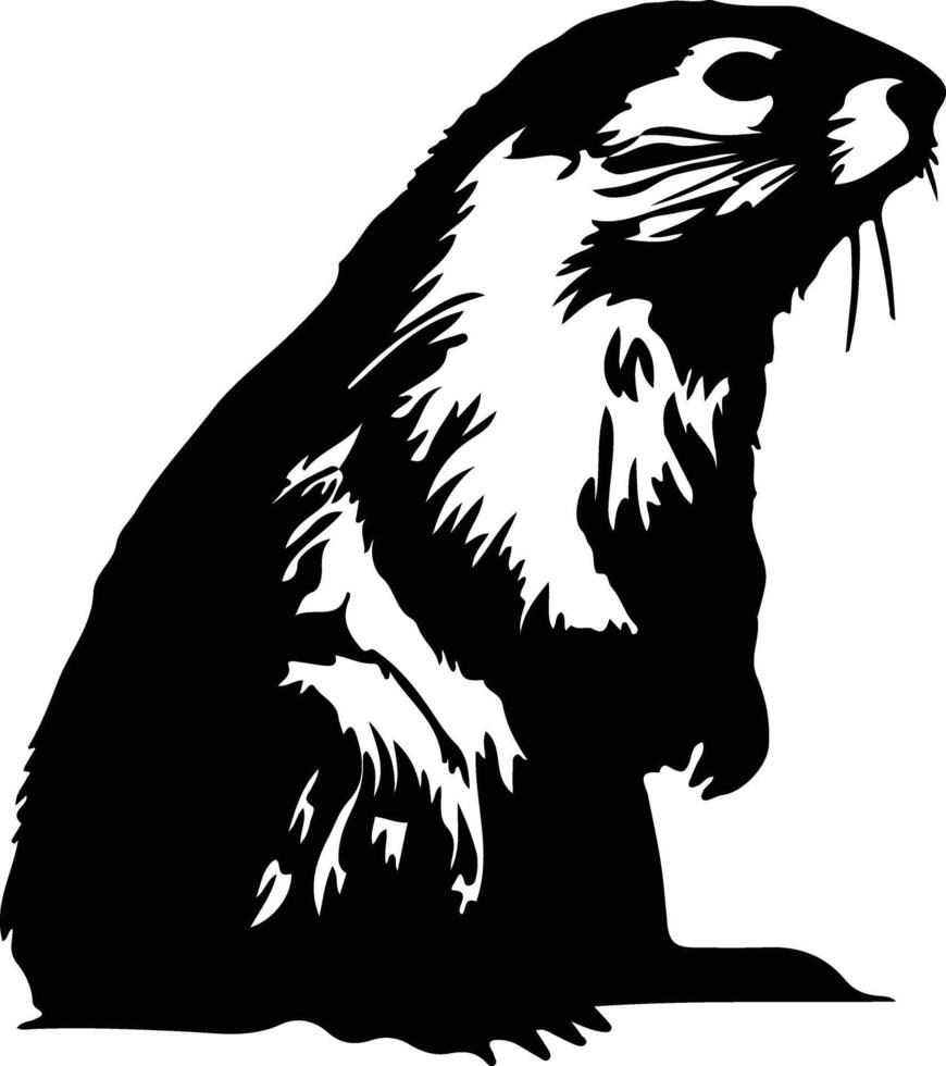 marmot zwart silhouet vector