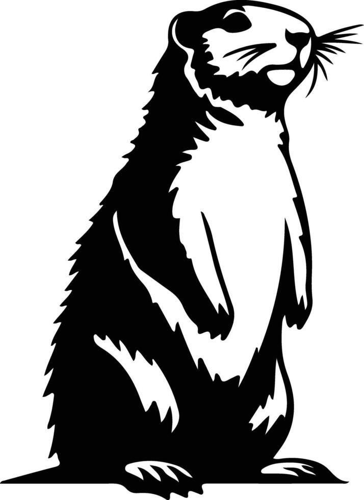 marmot zwart silhouet vector