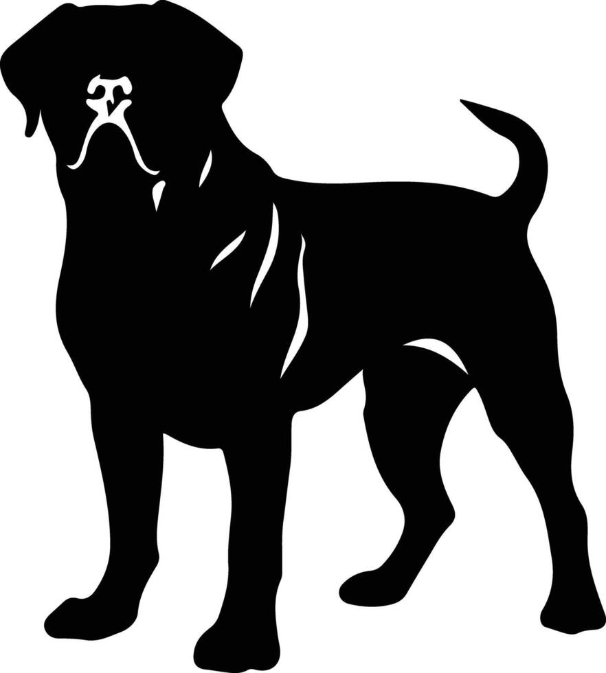 mastiff zwart silhouet vector